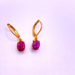 Genuine Raw Ruby Earrings, GBD